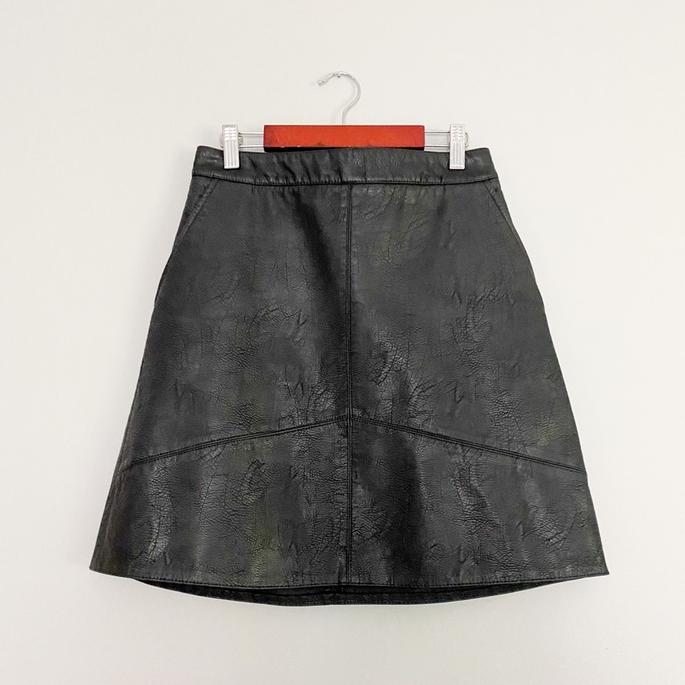 Zara black leather skirt